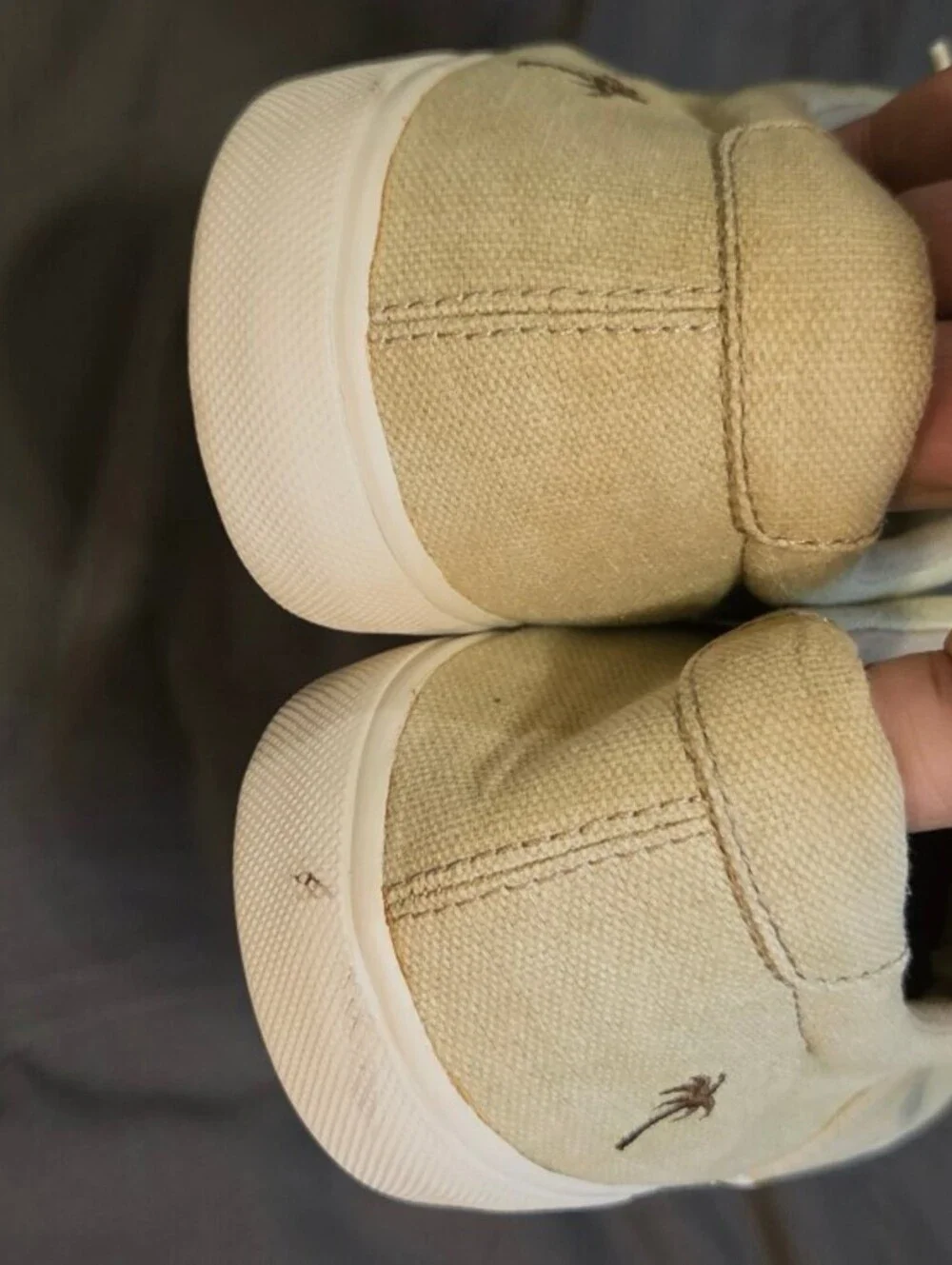 Margaritaville Mens Canvas Medellin Khaki Sneakers sz 10.5